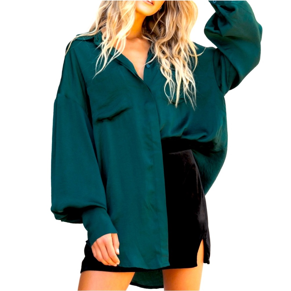 Lioness “The Carrie Shirt” in forest green / emerald